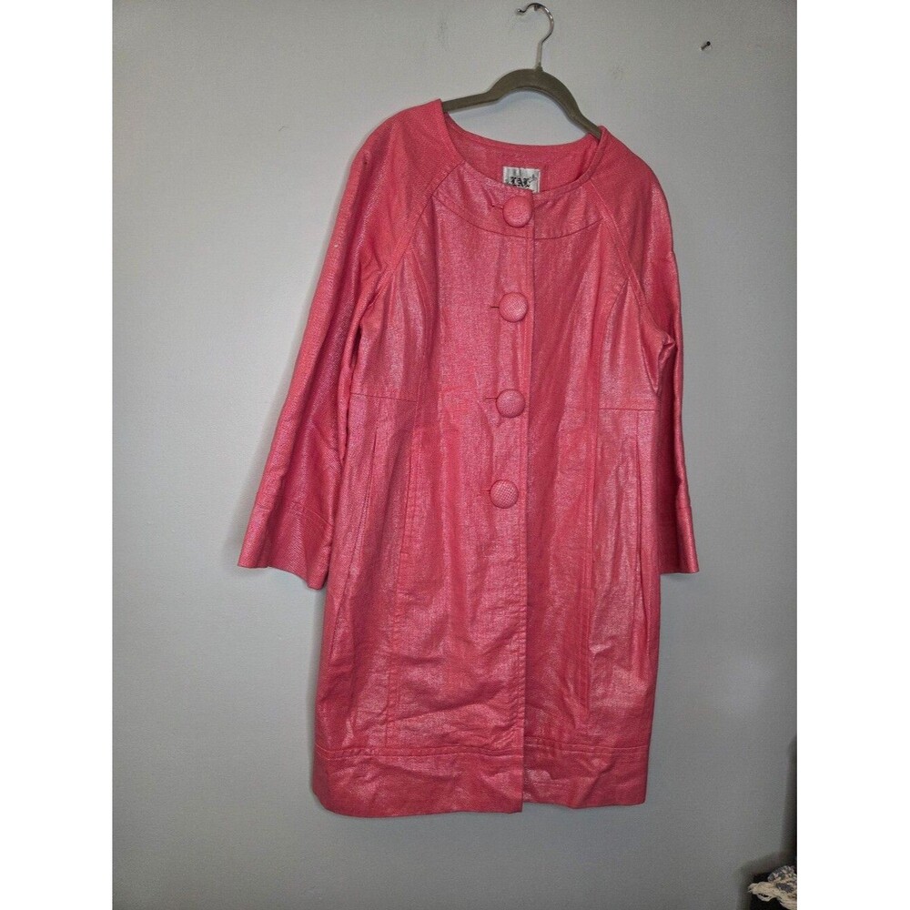Live a Little Women’s Pink Shimmery Button-Front Coat, Sz M